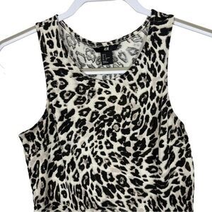 𝅺H&M Leopard Print Fit & Flare Dress Sz S